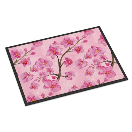 Carolines Treasures Watercolor Pink Flowers Indoor or Outdoor Mat, 18 x 27 in. BB7505MAT